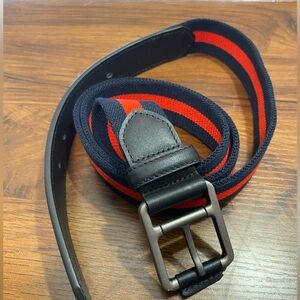 Marco Bardelli Men Leather and Stretchy Canvas Belt 53” end to end